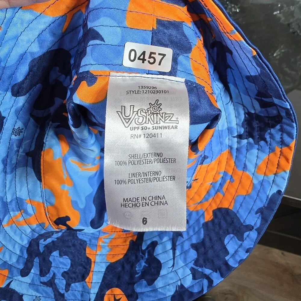 UV Skins Youth Reversible Bucket Hat Blue/orange UPF 50